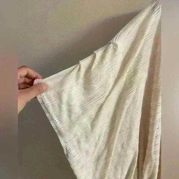 Free People Azalea Eyelet Blouse Large Slouchy Crochet Elastic Waist - Picture 5 of 10